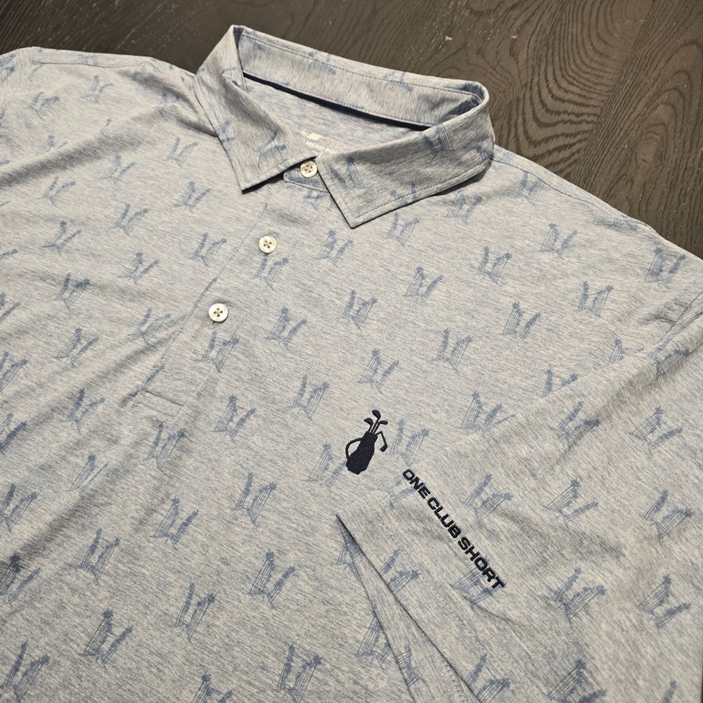 Vineyard Vines OTG Palmero Polo Mens XXL Blue Golf Shirt One Club Short Brrr